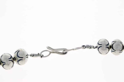 Handmade Graduated Sterling Silver Bead Necklace