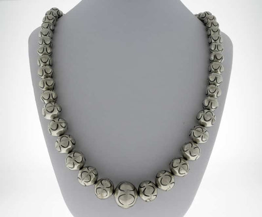 Handmade Graduated Sterling Silver Bead Necklace