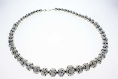 Handmade Graduated Sterling Silver Bead Necklace