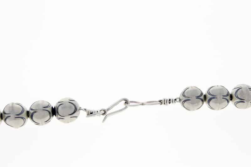 Handmade Graduated Sterling Silver Bead Necklace