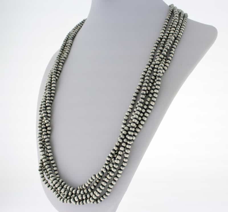 5-Strand Sterling Silver Bead Necklace