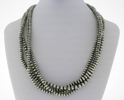 Handmade 4-Strand Sterling Silver Bead Necklace