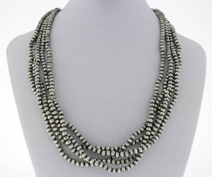 5-Strand Sterling Silver Bead Necklace