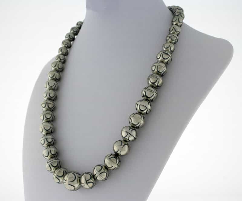 Handmade Graduated Sterling Silver Bead Necklace