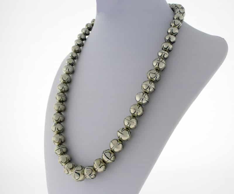 Handmade Graduated Sterling Silver Bead Necklace