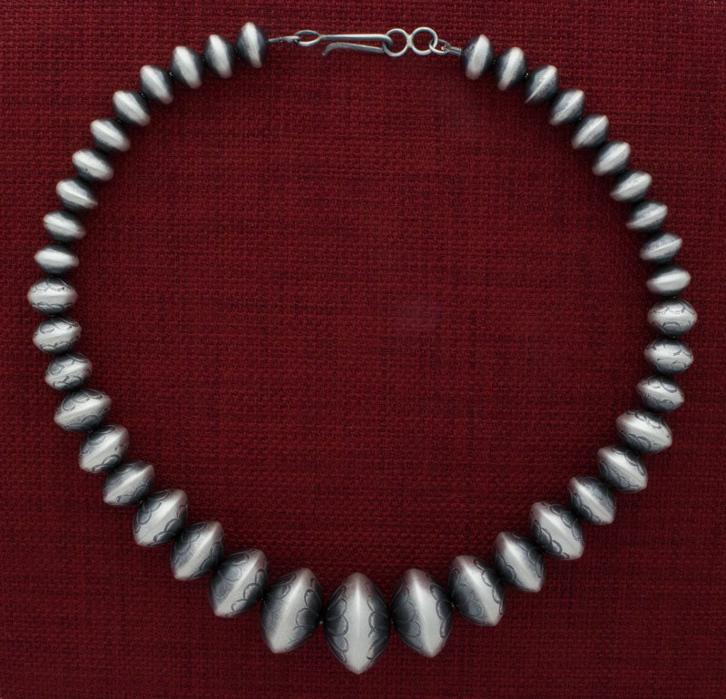 Handmade Graduated Sterling Silver Bead Necklace