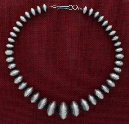 Handmade Graduated Sterling Silver Bead Necklace