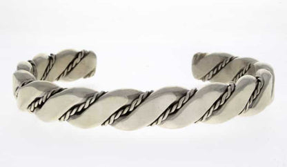 Bracelet en argent sterling massif torsadé