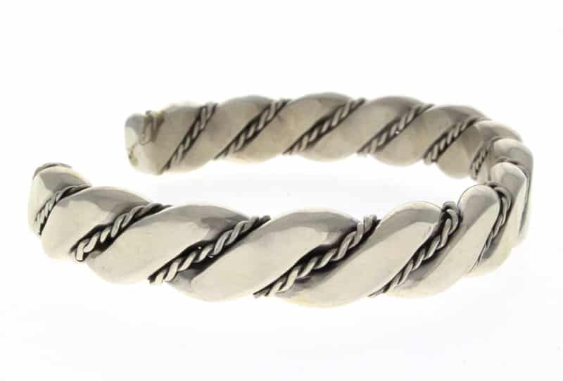 Bracelet en argent sterling massif torsadé