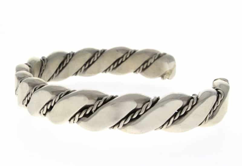 Bracelet en argent sterling massif torsadé