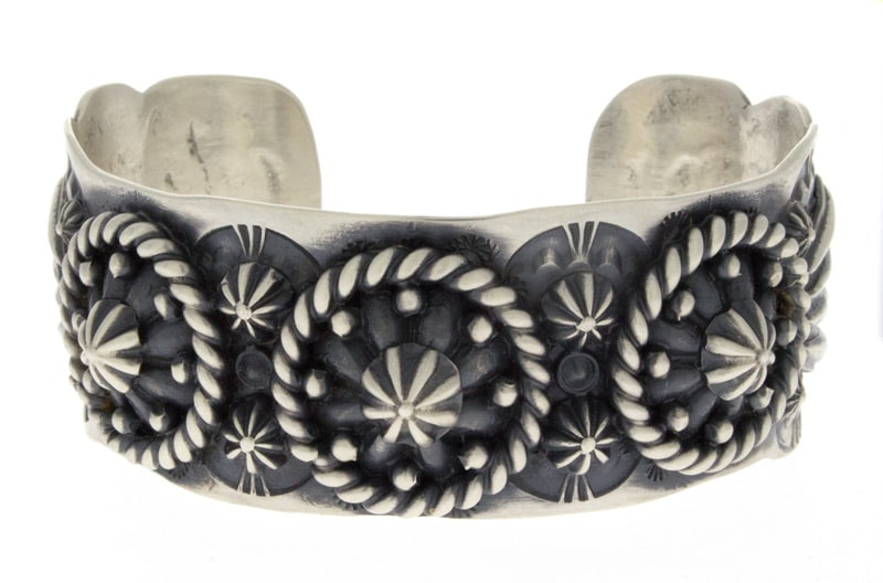 Sterling Silver Concho Style Bracelet