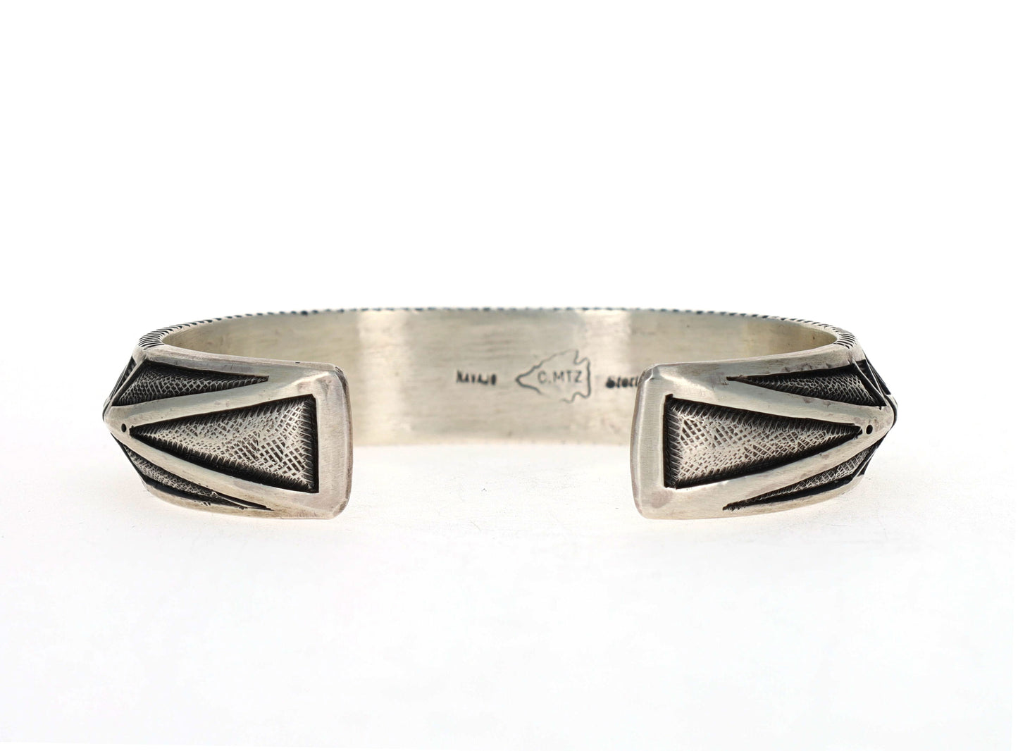 Solid Sterling Silber Triangulierte Armband