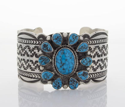 Bracelet en cluster de turquoise Kingman naturelle