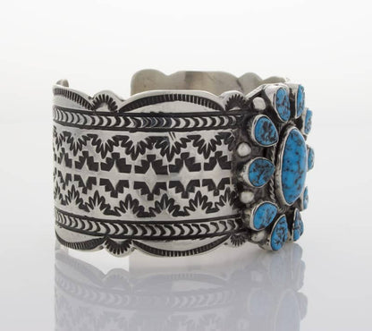 Bracelet en cluster de turquoise Kingman naturelle