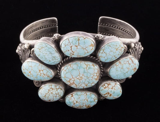 Bracelet en cluster de turquoise naturelle de haute qualité #8