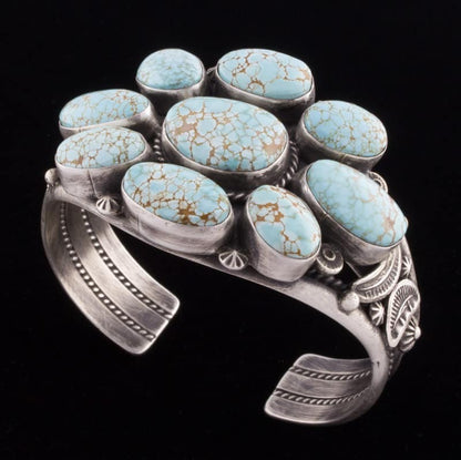 High Grade Natural #8 Turquoise Cluster Bracelet