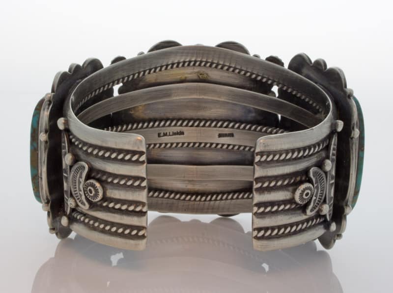 Hochwertiges natürliches Candelaria-Türkis 3-Stein-Reihenarmband