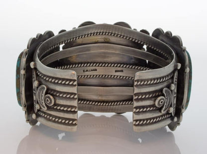 Hochwertiges natürliches Candelaria-Türkis 3-Stein-Reihenarmband