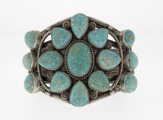 High Grade Natural #8 Turquoise Cluster Bracelet