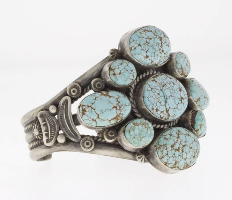 High Grade Natural #8 Turquoise Cluster Bracelet