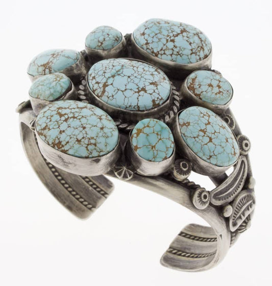 High Grade Natural #8 Turquoise Cluster Bracelet