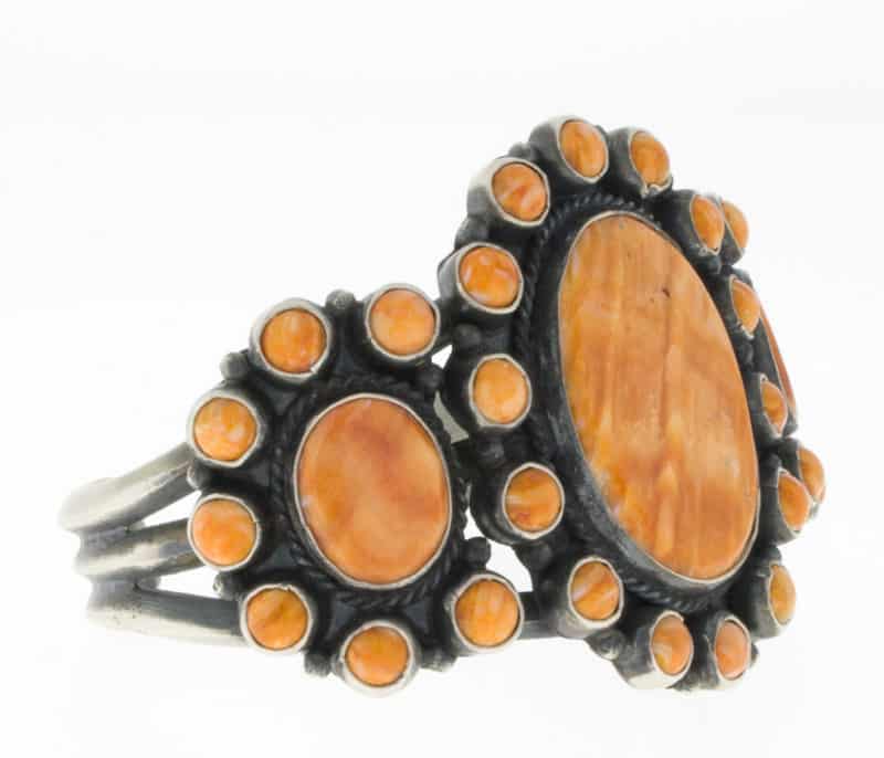 Orange Spiny Oyster Cluster Bracelet