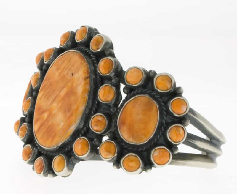 Orange Spiny Oyster Cluster Bracelet