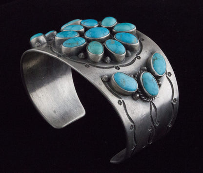 Bracelet en cluster de turquoise Kingman naturelle