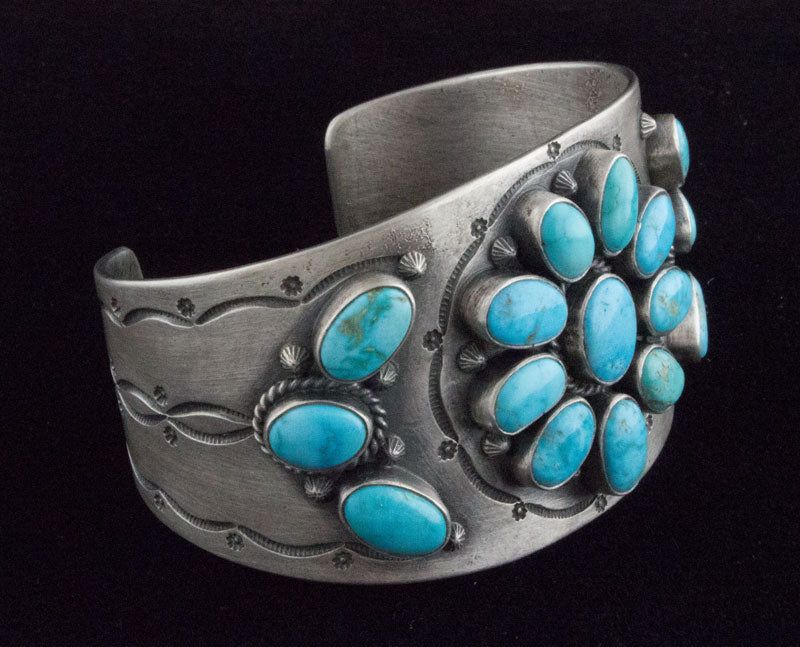 Bracelet en cluster de turquoise Kingman naturelle