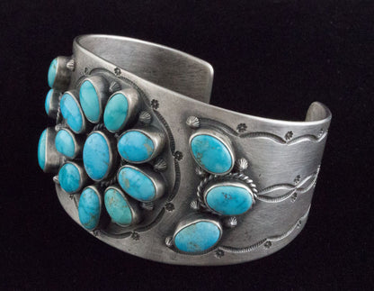 Bracelet en cluster de turquoise Kingman naturelle