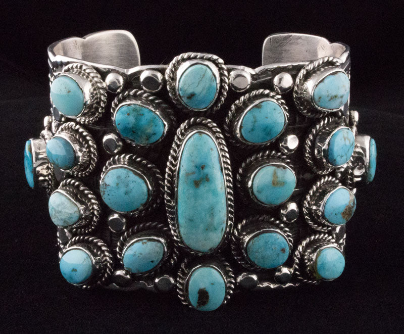 Natural Royston Turquoise Cluster Bracelet