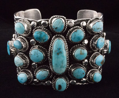 Natural Royston Turquoise Cluster Bracelet