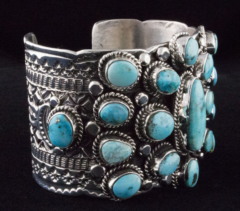 Natural Royston Turquoise Cluster Bracelet