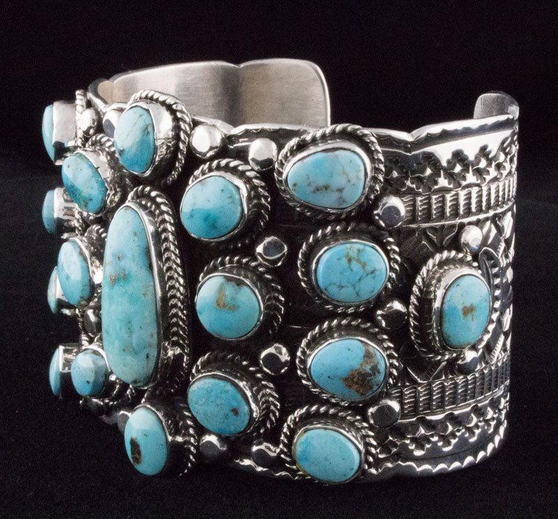 Natural Royston Turquoise Cluster Bracelet