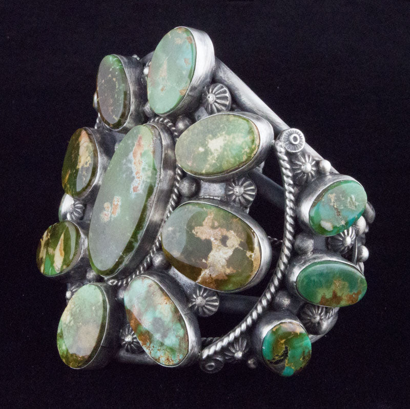 High Grade Natural Royston Turquoise Cluster Bracelet