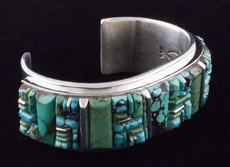 Bracelet en inlay de pavé surélevé en turquoise naturelle