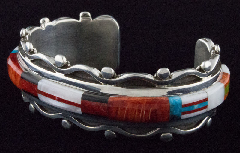 Multi-Color Center Inlay Design Bracelet