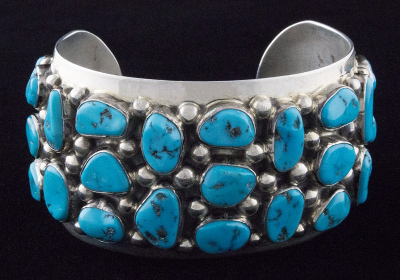 ***VINTAGE Natural Sleeping Beauty Turquoise Cluster Bracelet