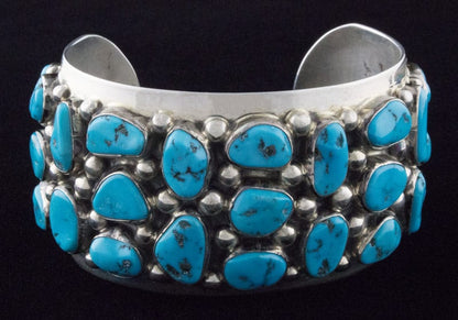 ***VINTAGE Natural Sleeping Beauty Turquoise Cluster Bracelet