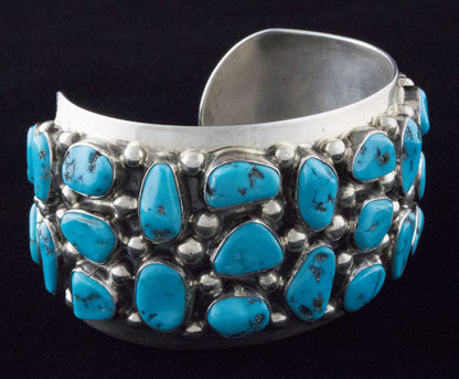 ***VINTAGE Natural Sleeping Beauty Turquoise Cluster Bracelet