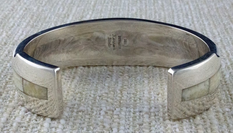 Fossilized Ivory & Jet Inlay Bracelet