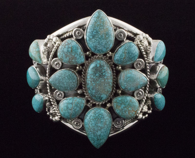 High Grade Natural #8 Turquoise Cluster Bracelet