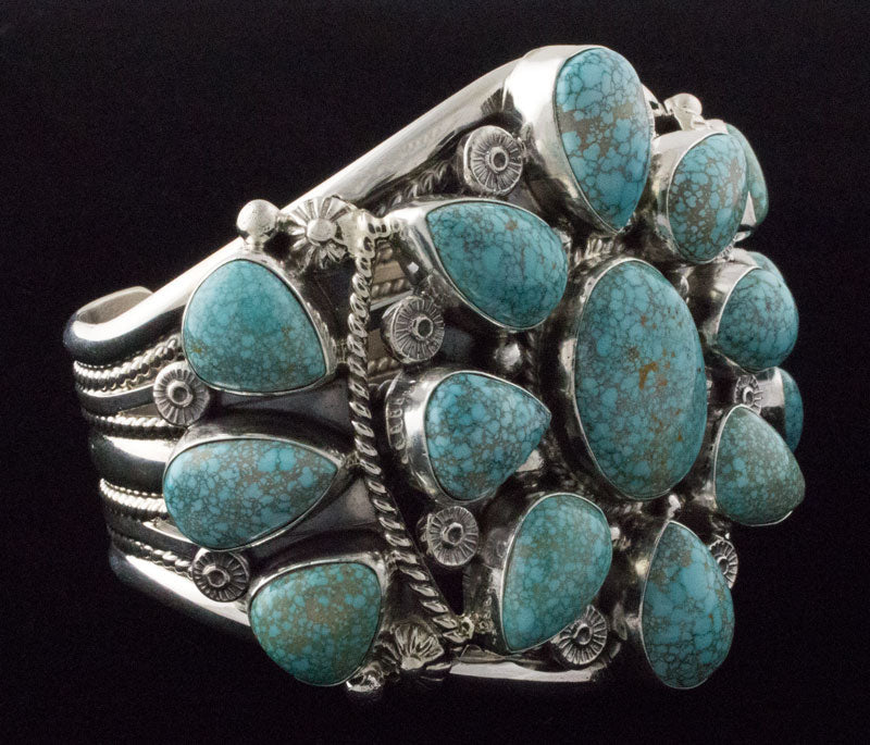 High Grade Natural #8 Turquoise Cluster Bracelet