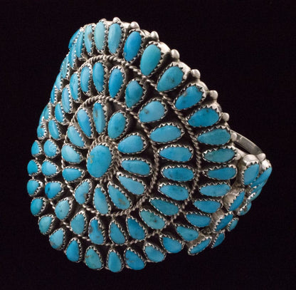 Natural Kingman Turquoise Petit Point Cluster Bracelet