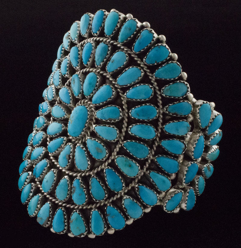 Natural Kingman Turquoise Petit Point Cluster Bracelet