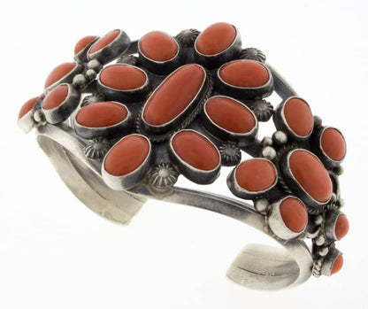 High Grade Natural Mediterranean Coral Cluster Bracelet