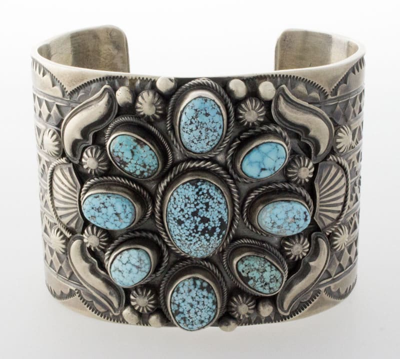 Bracelet en cluster de turquoise Kingman naturelle