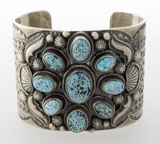 Natürlicher Kingman-Turquoise-Cluster-Armband