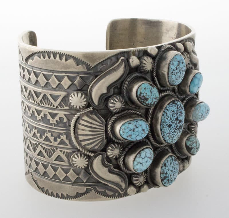 Bracelet en cluster de turquoise Kingman naturelle