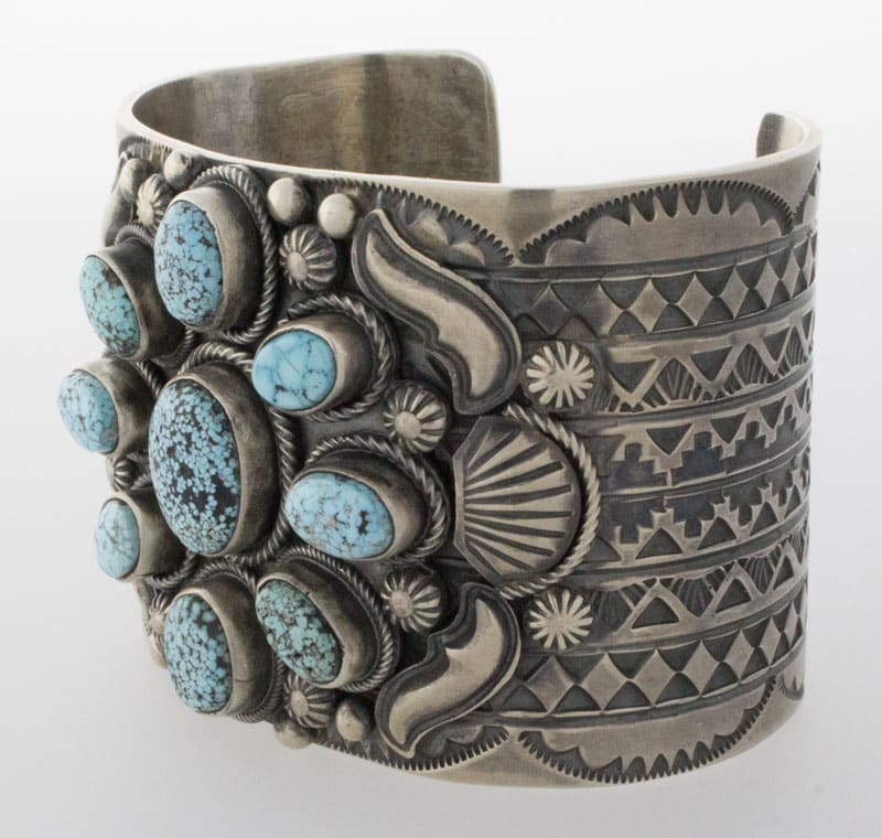 Bracelet en cluster de turquoise Kingman naturelle